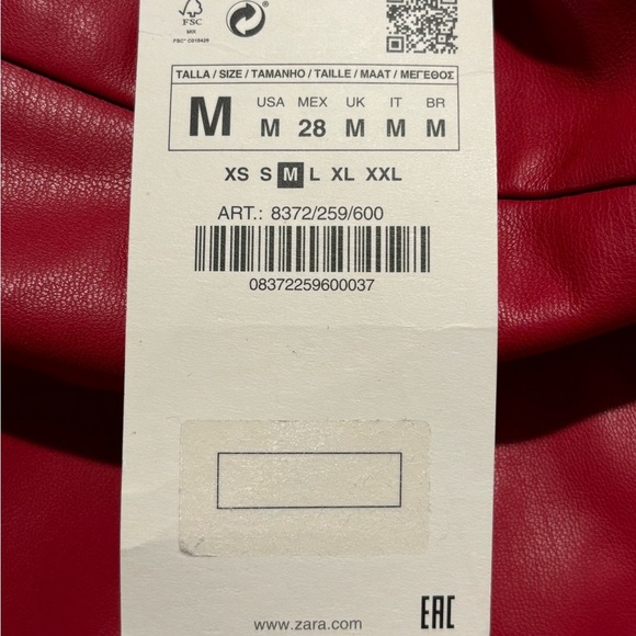 ZARA Sz M Vegan Leather High Rise Zipper at Ankle Unlined Trousers Leggings NEW - Picture 12 of 15